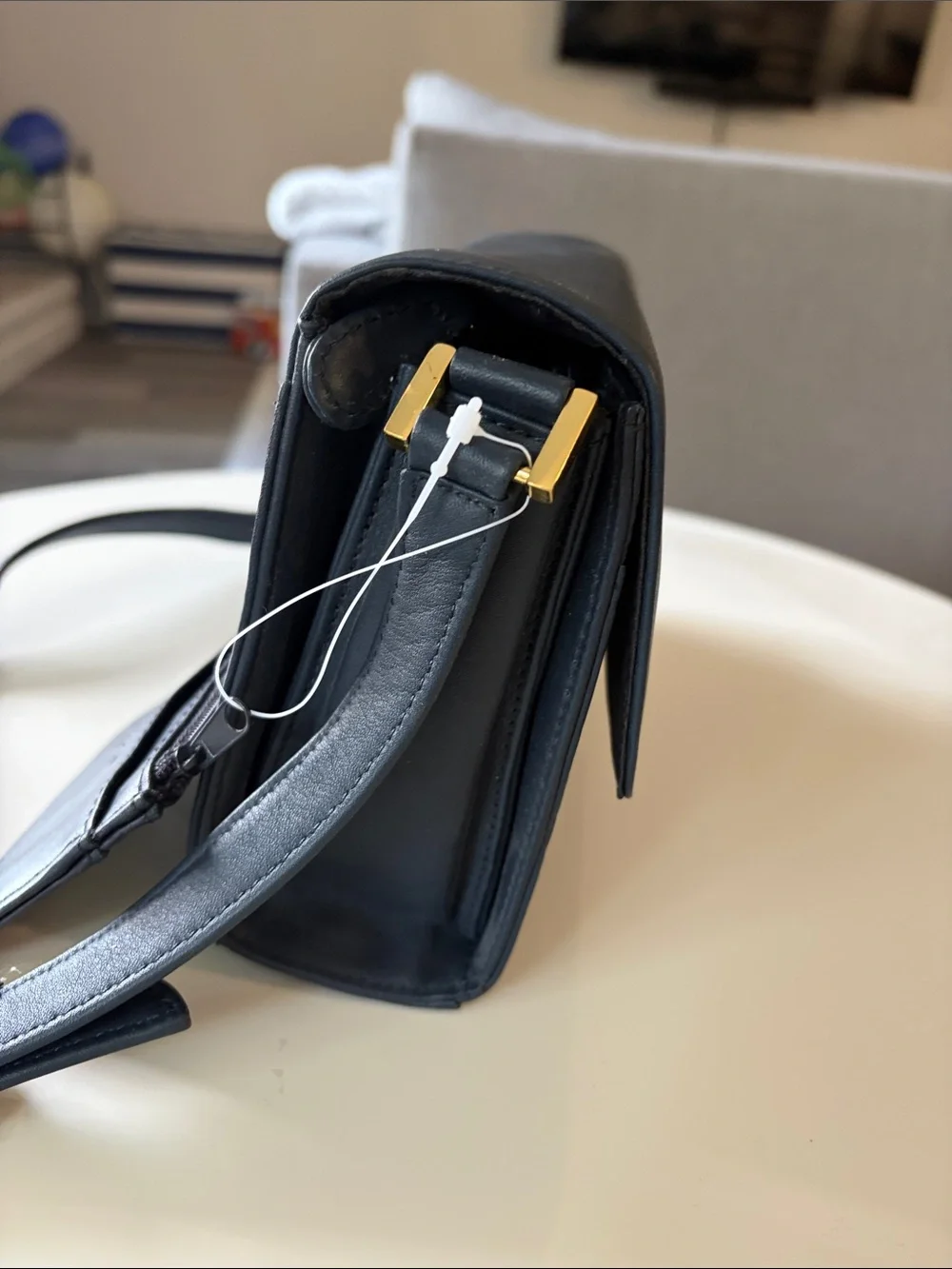 Navy Leather Etienne Aigner Crossbody Bag New w/Tags